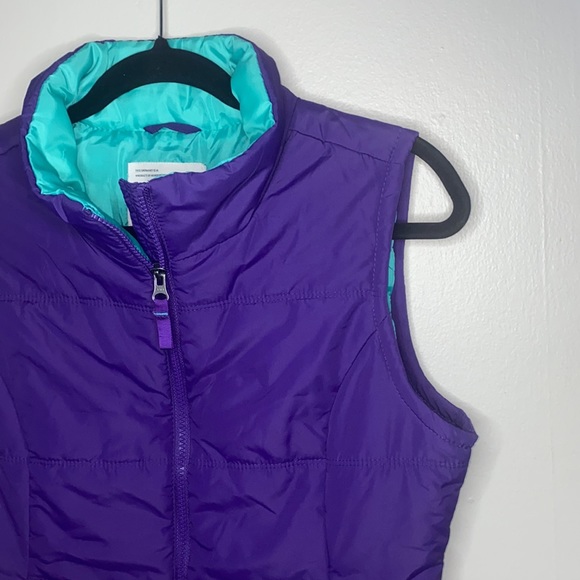 🐚Purple and aqua adorable puffer vest! - Picture 1 of 10